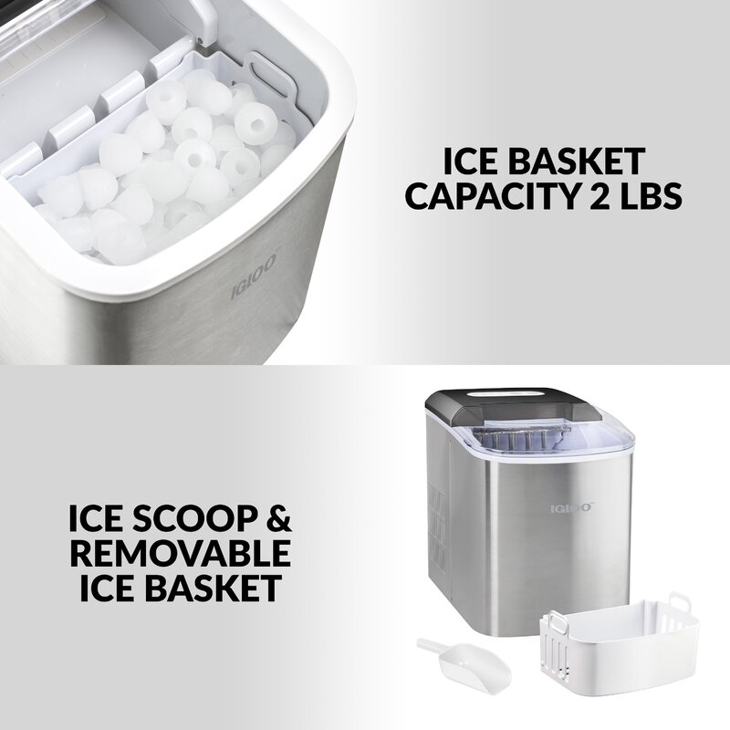 Igloo Automatic Portable Electric Countertop Ice Maker Machine, 26